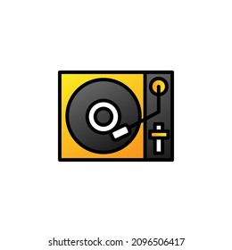 DVD Player With Filled Line Icon Vector Illustration