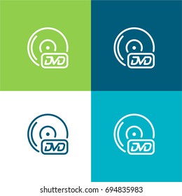 Dvd player green and blue material color minimal icon or logo design