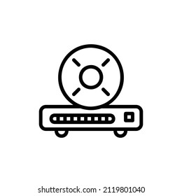  icono del reproductor de dvd, icono aislado del contorno de gadget en fondo gris claro, perfecto para sitio web, blog, logotipo, diseño gráfico, medios sociales, interfaz de usuario, aplicación móvil, ilustración de EPS 10 vectorial