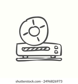 dvd player icon, isolated handdrawn icon theme gadget