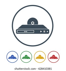 DVD player Icon Isolated on White Background.vector illustration icon