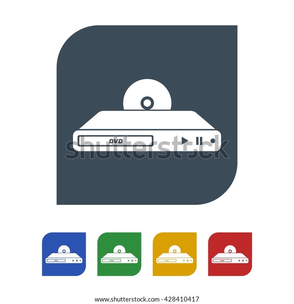 Dvd Player Icon Isolated On White Stock Vector (Royalty Free) 428410417