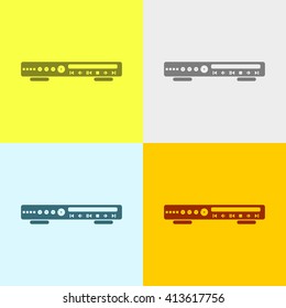 DVD Player Icon on Four Different Backgrounds. Eps-10.
