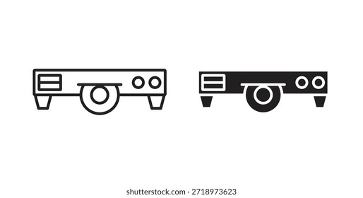 Icono del reproductor de DVD. Símbolo, ilustración del logotipo. conjunto de iconos gráficos