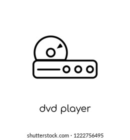 dvd player icon. Trendy modern flat linear vector dvd player icon on white background from thin line Electronic devices collection, outline vector illustration