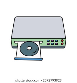 dvd player icon with white background vector stock illustration