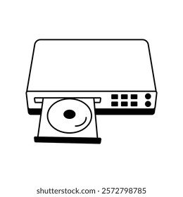 dvd player icon with white background vector stock illustration