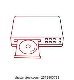 dvd player icon with white background vector stock illustration