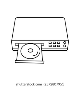 dvd player icon with white background vector stock illustration