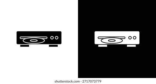 Iconos de reproductor de DVD diseño de silueta de Vector. Ilustración de Diseño gráfico plano de Vector.