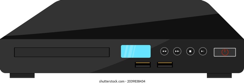 Reproductor de DVD, ilustración, vector sobre fondo blanco.