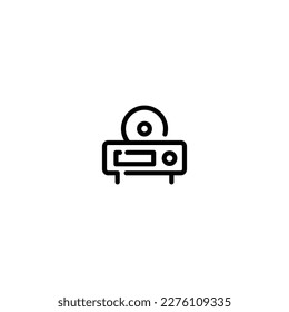 Dvd Player incomplete line art icon template