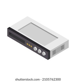 Dvd player isometric on a white background