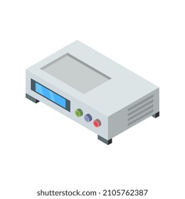 DVD-Player isometrisch auf weißem Hintergrund
