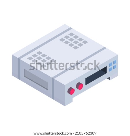 Dvd player isometric on a white background