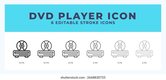 Dvd player line icon with different stroke. Vector illustration.
