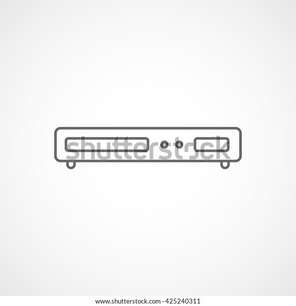 DVD Player Line Icon\
On White Background
