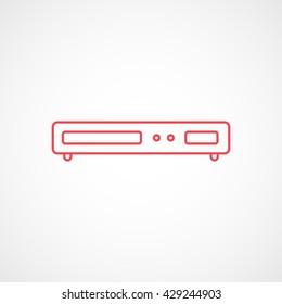 DVD Player Red Icon On White Background