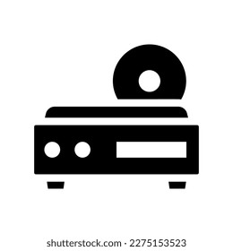 gráfico vectorial de ilustración de icono sólido del reproductor de dvd