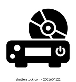 DVD Player vector Icon-  Glyph style high quality vector illustration.