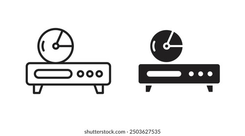 Dvd player vector icon in solid and outline style