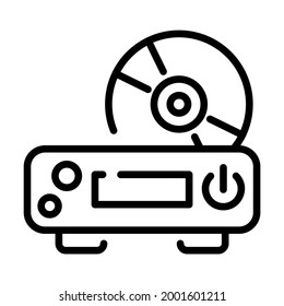 Línea vectorial del reproductor de DVD Icono - Ilustración vectorial de alta calidad de estilo moderno.