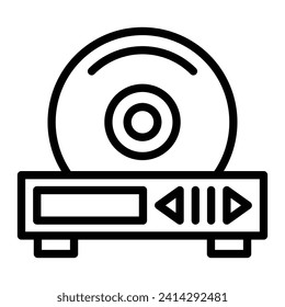 Diseño De Icono De Línea De Vector Dvd Player