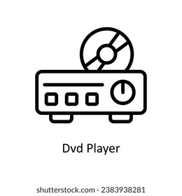 Dvd Player vector  outline Design illustration. Symbol on White background EPS 10 File