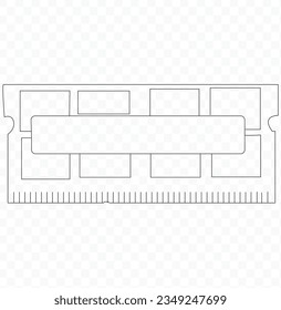 DVD RAM module for the personal computer icon in outline style isolated vector illustration