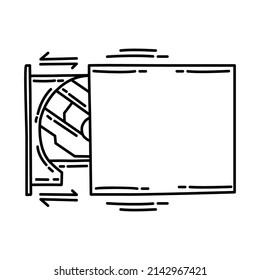 DVD Rom Drive Part of Computer and Hardware Hand Drawn Icon Set Vector.