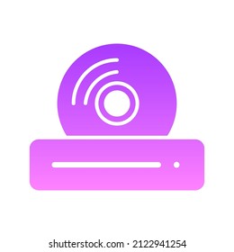 Diseño de iconos de gradiente de glifo de DVD ROM