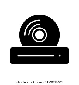 Diseño negro de iconos glifos de DVD ROM