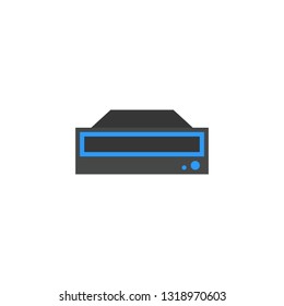 DVD ROM icon flat style vector illustration. computer hardware and accessories