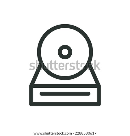 DVD rom isolated icon, internal cd drive vector icon with editable stroke