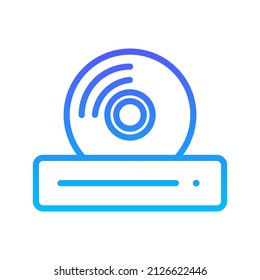 Diseño de iconos de degradado de línea de DVD ROM