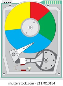 DVD Rom Player Pie Graph Chart Vector Isolated on White