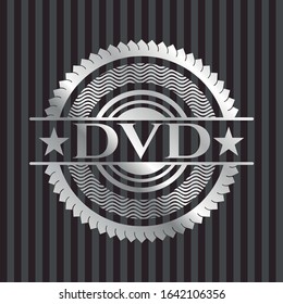 DVD silver emblem. Vector Illustration. Mosaic.