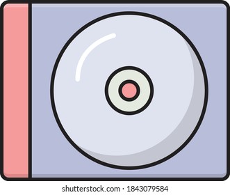 icono de línea de color vectorial dvd 