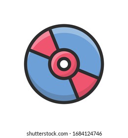 Ilustración de estilo de icono de esquema rellenado por el vector Dvd.