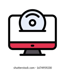 dvd vector flat color icon 