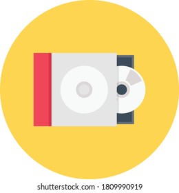 dvd vector flat color icon 