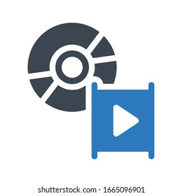 icono de color de glifo vectorial dvd 
