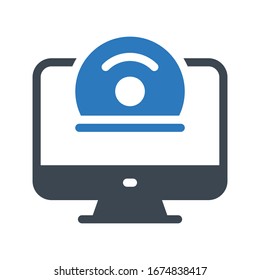 icono de color de glifo vectorial dvd 