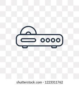 DVD vector outline icon isolated on transparent background, high quality linear DVD transparency concept can be used web and mobile