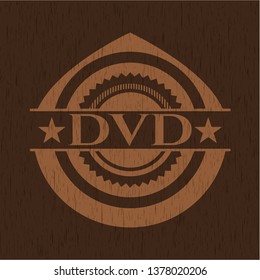 DVD wood icon or emblem