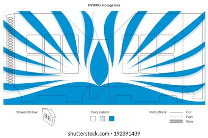 DVD/CD Storage box for twenty pieces, blue flame design