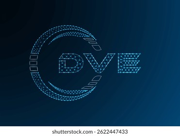 Diseño de Vector de logotipo de letra polivinílica baja DVE. Diseño de logotipo de poliéster inferior DVE. 