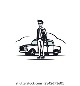 dventurous Traveler Icon  Explore the World with Style line art black lines simple illustration
