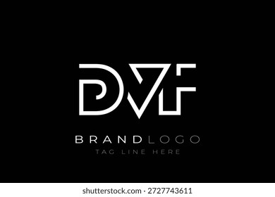 Diseño abstracto del logotipo de la letra de DVF. Diseño moderno del logotipo del negocio con tipografía Abstractas y estilo contemporáneo