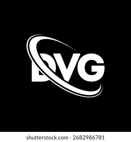 Logotipo da DVG. Carta DVG. Design do logotipo da letra DVG. Logotipo DVG inicial ligado com círculo e logotipo monograma maiúsculo. DVG-tipografia para marca de tecnologia, negócios e imóveis.